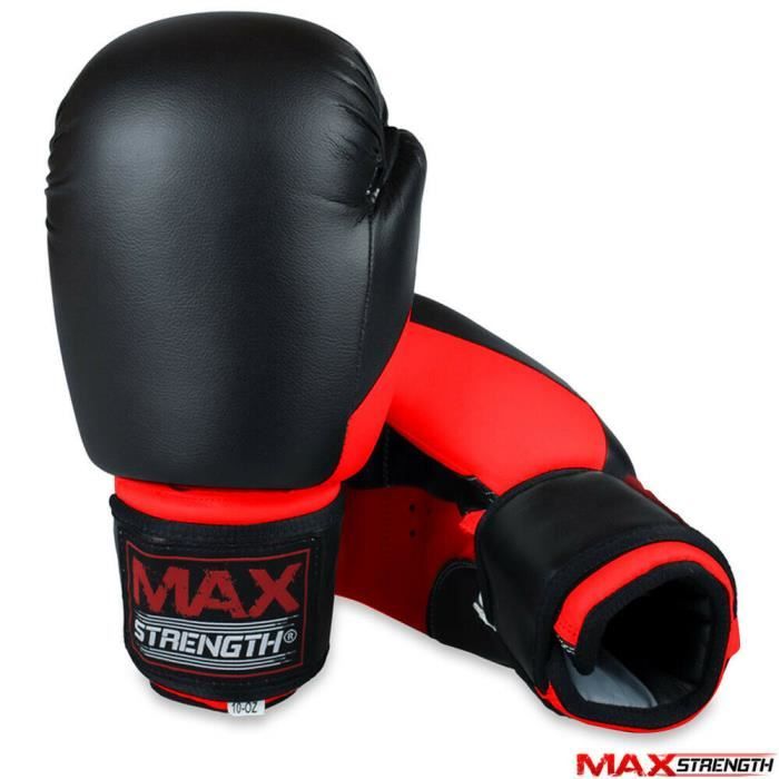 Max Strength Gants de boxe Kick Punch Bag Muay Thai UFC Fight Training Mitts MMA Cdiscount Sport