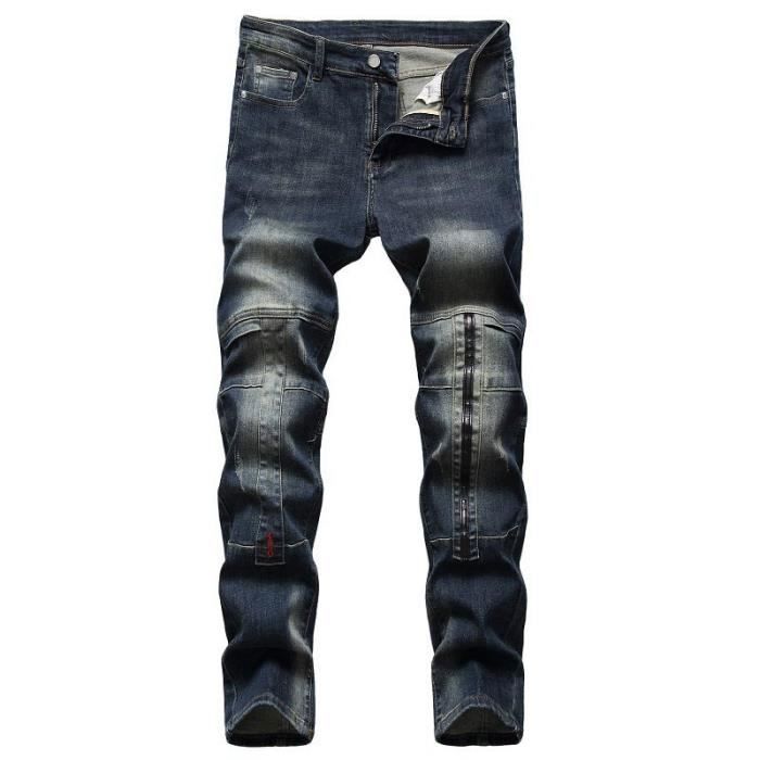 Jeans Fashion Homme Vintage Stretch Coupe Droite Pantalon en Jean
