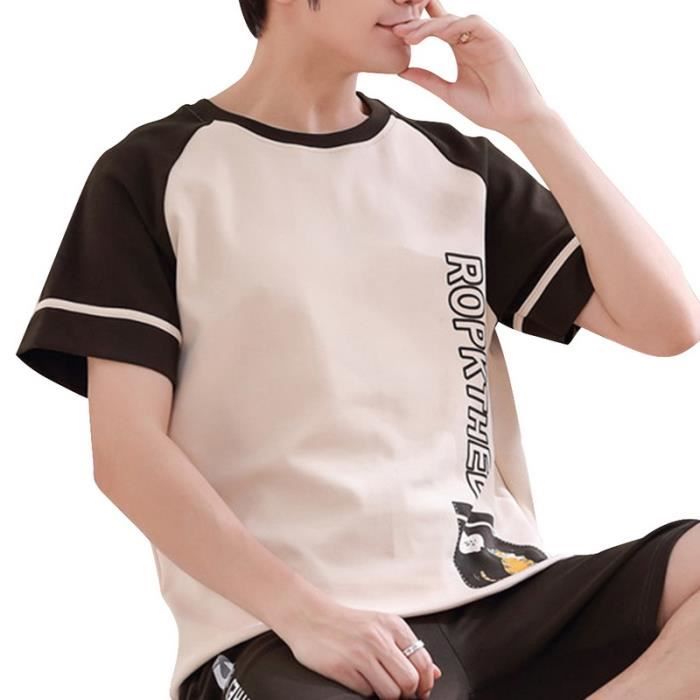 Pyjama Court Homme En Coton - Ensemble Haut Et Short - Tom Franks - Neuf Avec étiquettes