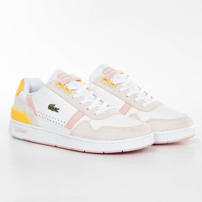 Basket Lacoste T clip Blanc Femme Blanc Cdiscount Chaussures