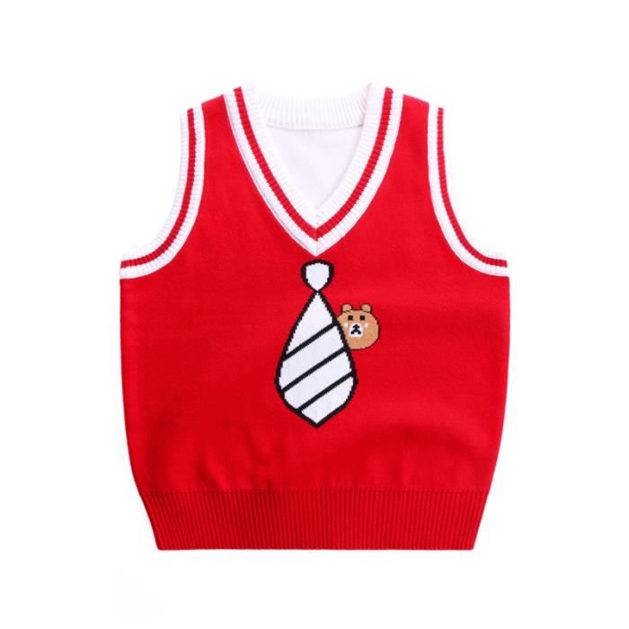Pull Gilet en Tricot B b Gar on 1 9 Ans en Coton Doux Motif