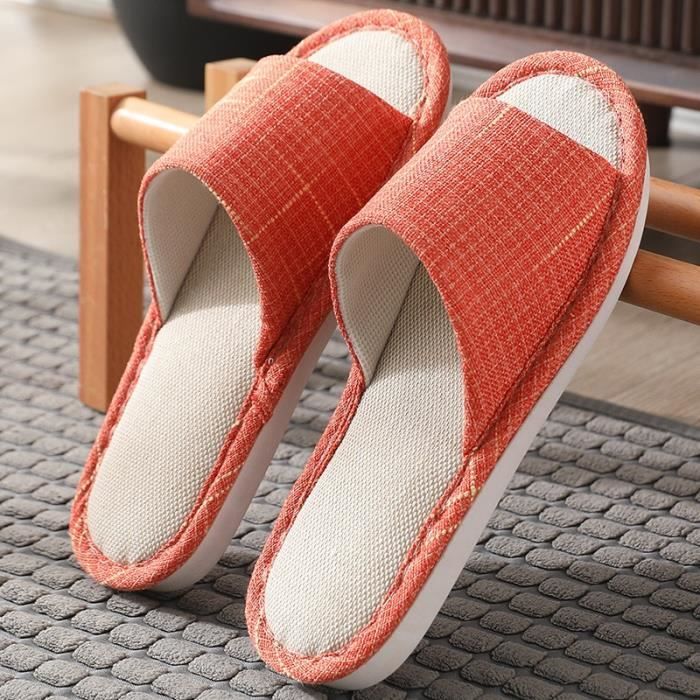 Chaussettes Antidérapantes Foot Rouge Sandales D'Été En Paille