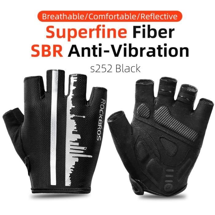 ROCKBROS - gants demi-doigt antidérapants pour motocyclette