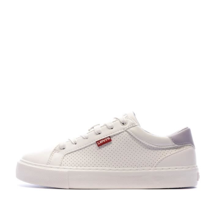 Baskets Blanche Mauve Femme Levis Woodward Refresh Blanc Cdiscount Chaussures