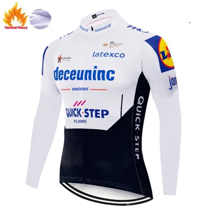 Maillot de cyclisme,vêtement de vélo thermique en polaire à manches