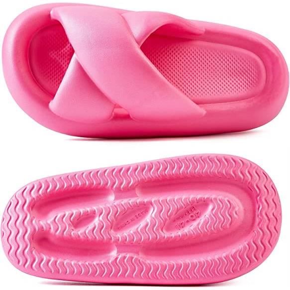 Pantoufles Enfants Chat Rose - Modèle 4-6 Ans Talon Plat 20mm