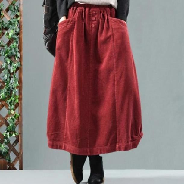 Jupe velours shop rouge femme