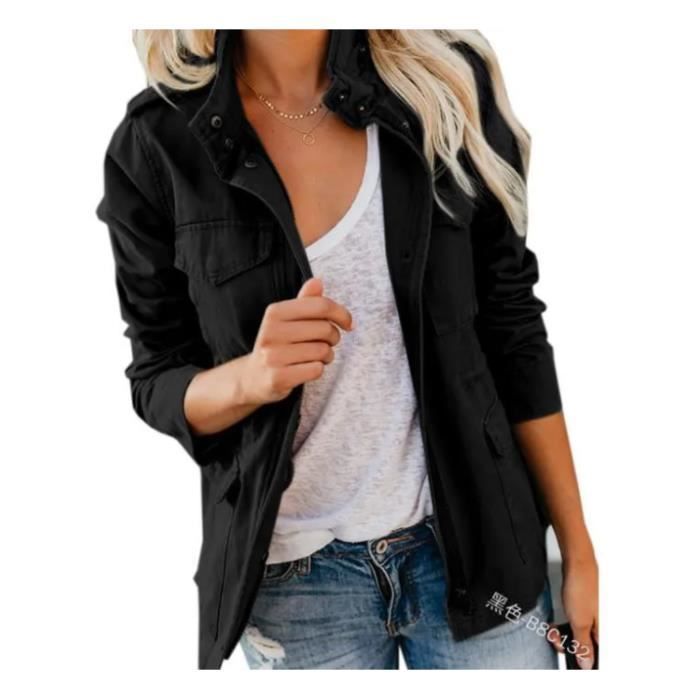 Veste militaire noire femme sale