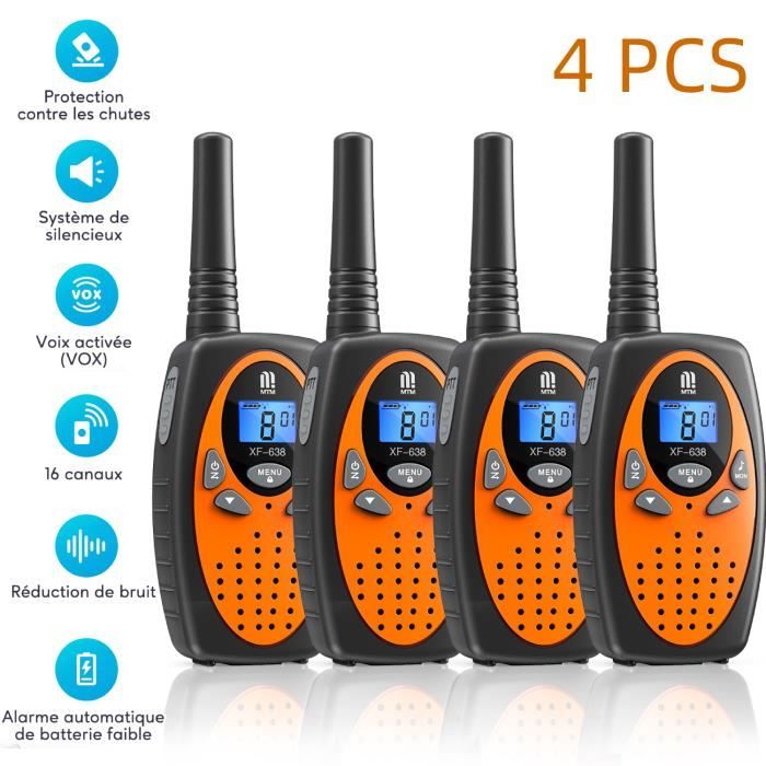 Talkie Walkie Enfant Adultes 5 KM Portée Cadeau Noël Radio à 2 Voies PMR446  16 Canaux avec rétroéclairé LCD pour Camping, Randonné - Cdiscount Jeux -  Jouets