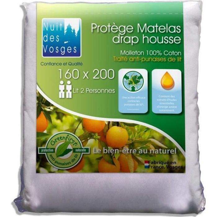 100 Punaise De Lit Produit Alese Housse Molleton 100 Coton Traitement Anti Punaise De Lit Eve 160x200cm