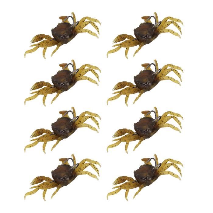 Leurres Crabes Artificiels 3D - Lot De 10, Avec Hameçons Pointus, Pour Pêche En Mer Et Eau Douce