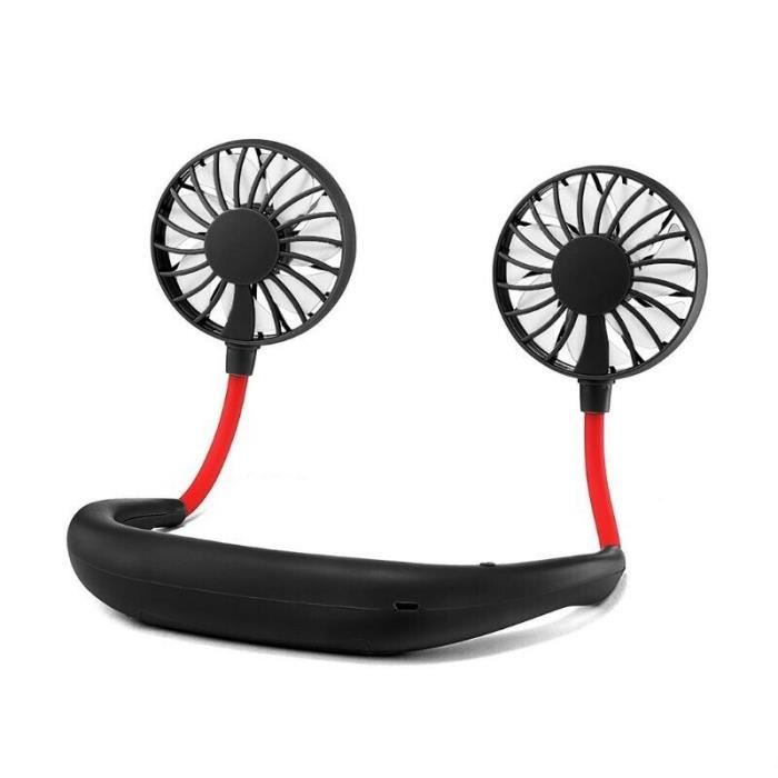 Mini Ventilateur Portable Usb Rechargeable - Noir Et Rouge - Onever