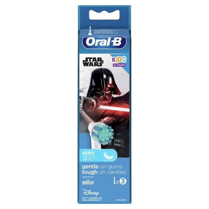 Brossettes de rechange Star Wars pour brosse à dents électrique Oral-B Kids - Lot de 3 - ORAL-B