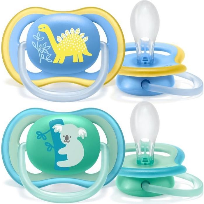 18+/ Mois Bleu//Vert Philips Avent SCF349//11 Lot de 2 sucettes ultra/ air