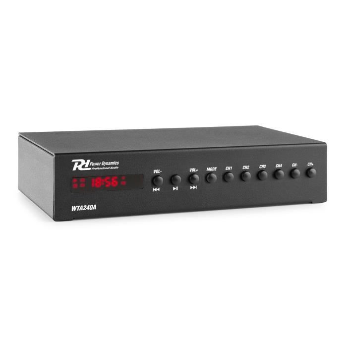 Amplificateur audio 2 en 1 - POWER DYNAMICS - WT240A - Bluetooth et multiroom - Noir