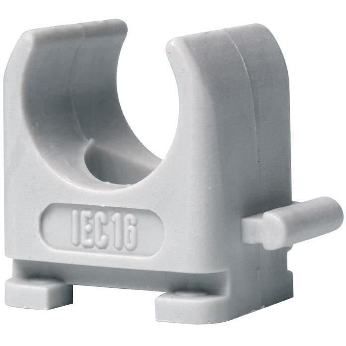 Attache tube en PVC x50 - 16 mm - gris