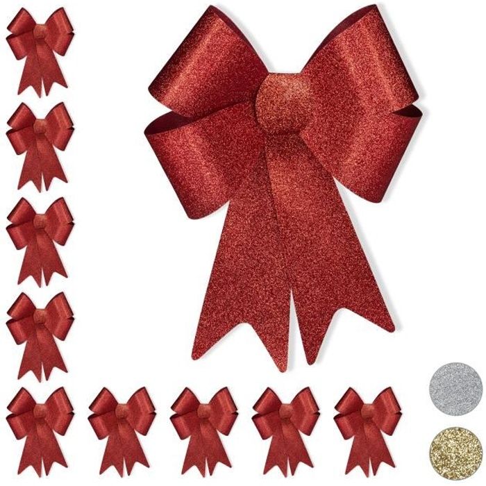 10x Grand Noeud Cadeau Ruban XL emballage décoration glamour voiture Noël  fête , rouge - 4052025269135 - Cdiscount Maison