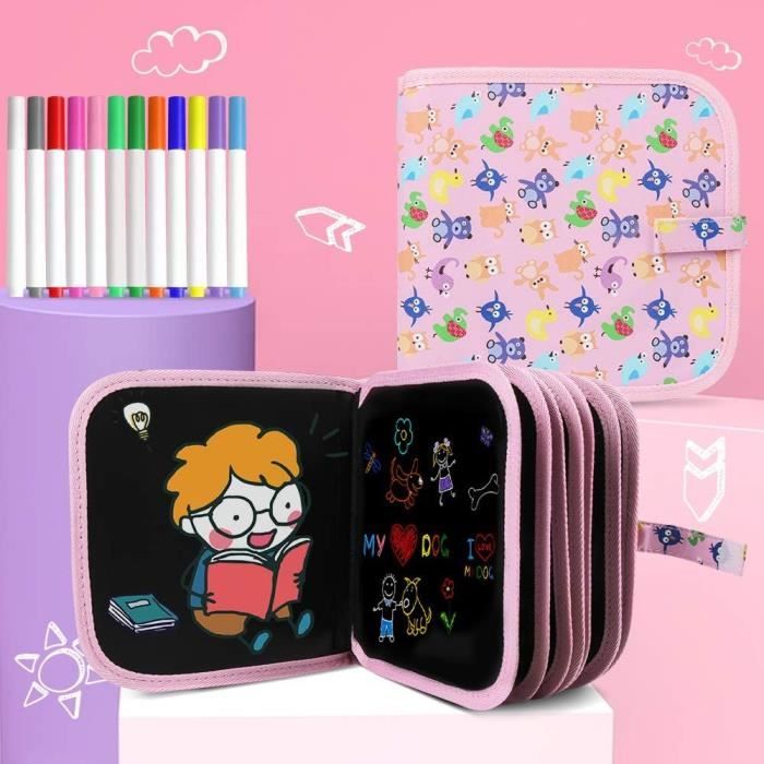 Bloc de Dessin Effaçable, Enfant Doodle Planches, Carnet de Dessin