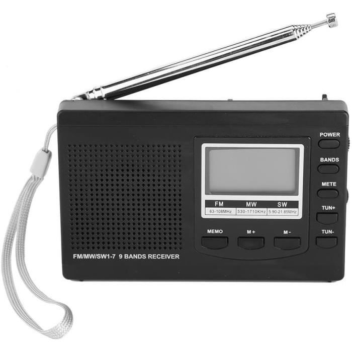Radio Poche Numérique Retekess V111 - FM/MW/SW, Écran LCD, Réveil, DSP - Neuve