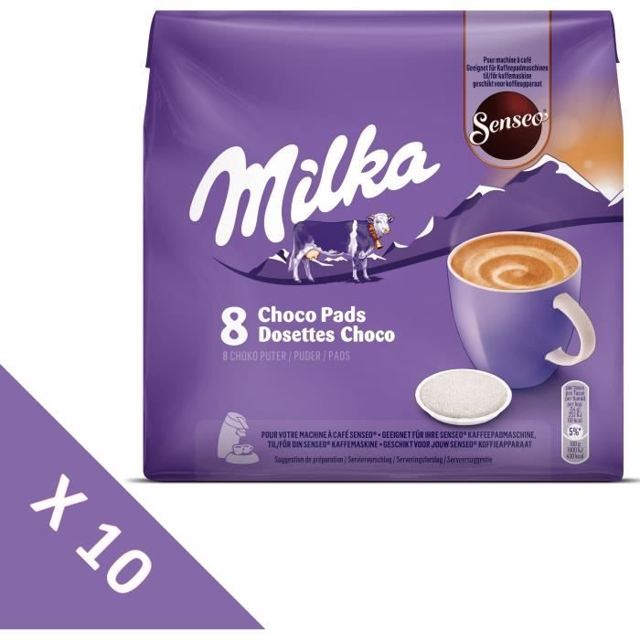 MILKA Chocolat Dosettes compatibles machine Senseo - Lot de 10 x 8 dosettes  - Cdiscount Au quotidien