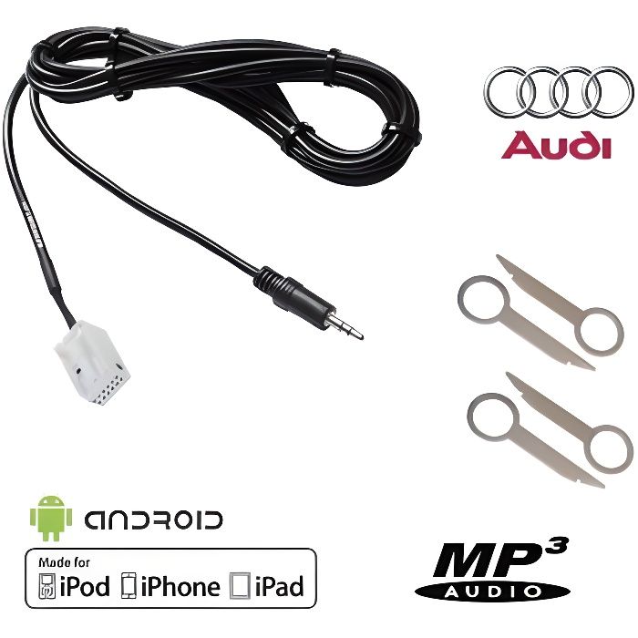Cable auxiliaire mp3 autoradio jack blaupunkt grundig becker 8 pin ipod iphone
