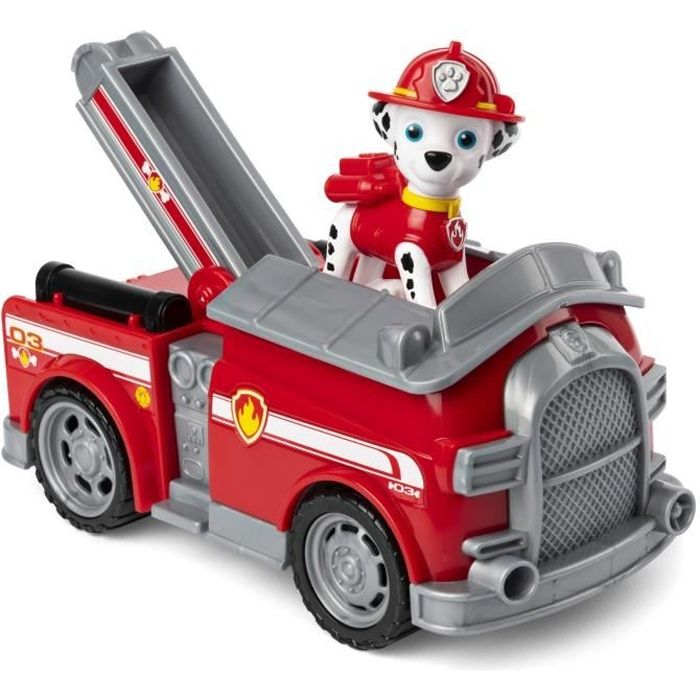 véhicule miniature pat patrouille avec figurine amovible marcus - paw patrol