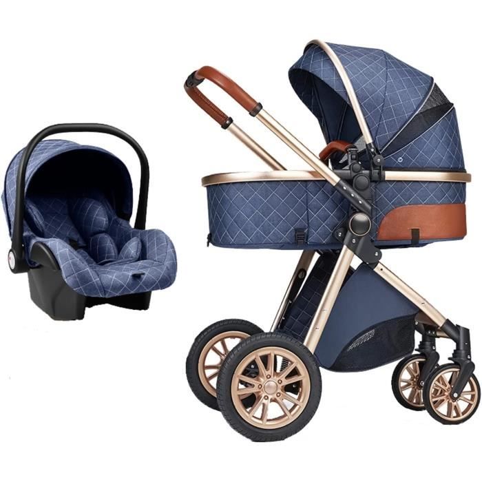 Combi 3 en 1 pour poupee et poupon : poussette landau cosy - Rose / Gris -  Poignee 55 à 82 cm - Cdiscount Jeux - Jouets