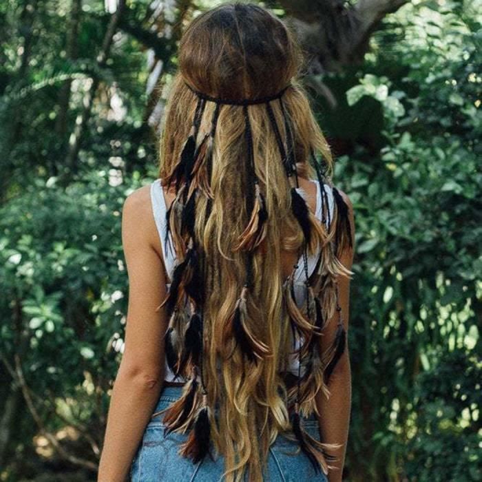 Serre-tête En Plumes Style Bohème Hippie - Multicolore, Pour Festival - Neuf Avec étiquettes