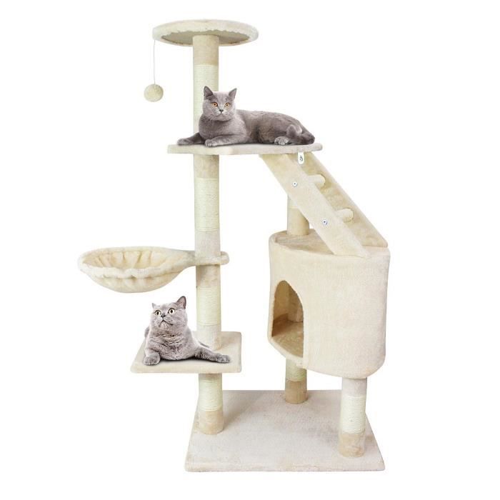 Perchoir Pour Chat Arbre A Chat 1 Cm 5 Perchoirs Beige Materiau Mdf Cdiscount Animalerie