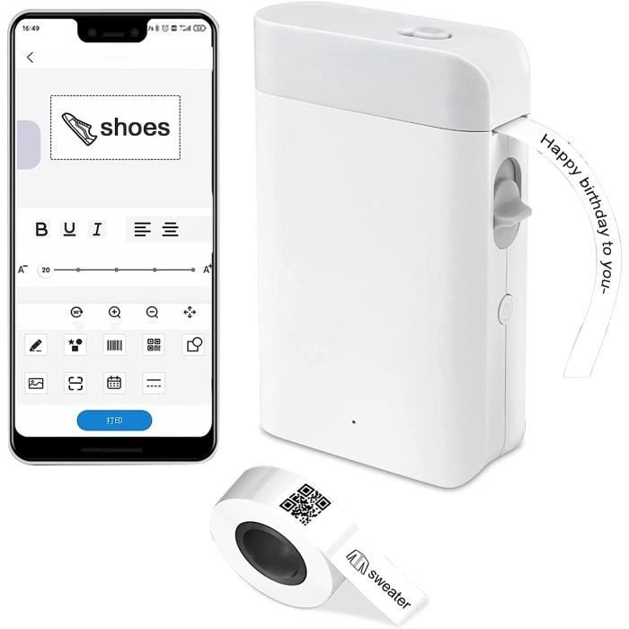 Mini Etiqueteuse Bluetooth Portable, Imprimante D'Étiquettes, Machine  D'Étiquettes Thermiques Auto-Adhésives, Convient À La M[H281] - Cdiscount  Beaux-Arts et Loisirs créatifs