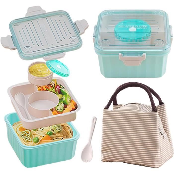 HENSHOW Lunch Box 1600ml, Boîte à Déjeuner pour Adulte, 2 Couches Boîte