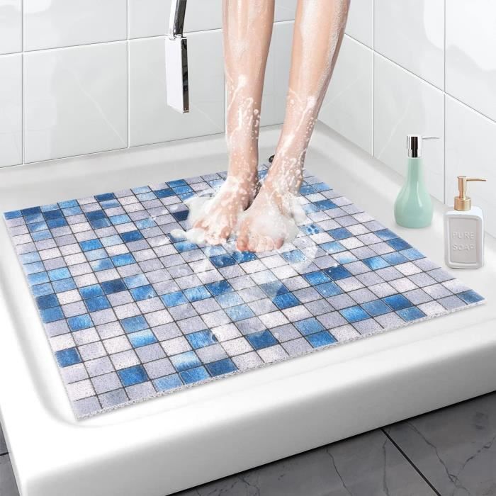 Tapis De Douche Antidérapant Pevfeciy 60x100 Cm Motif Marin Coloré - PVC Doux, Confortable Et Ultra Sécurisé Avec Crochet