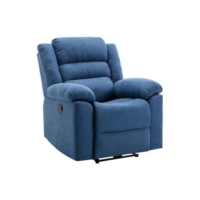 Fauteuil relax électrique en tissu bleu BUROLO