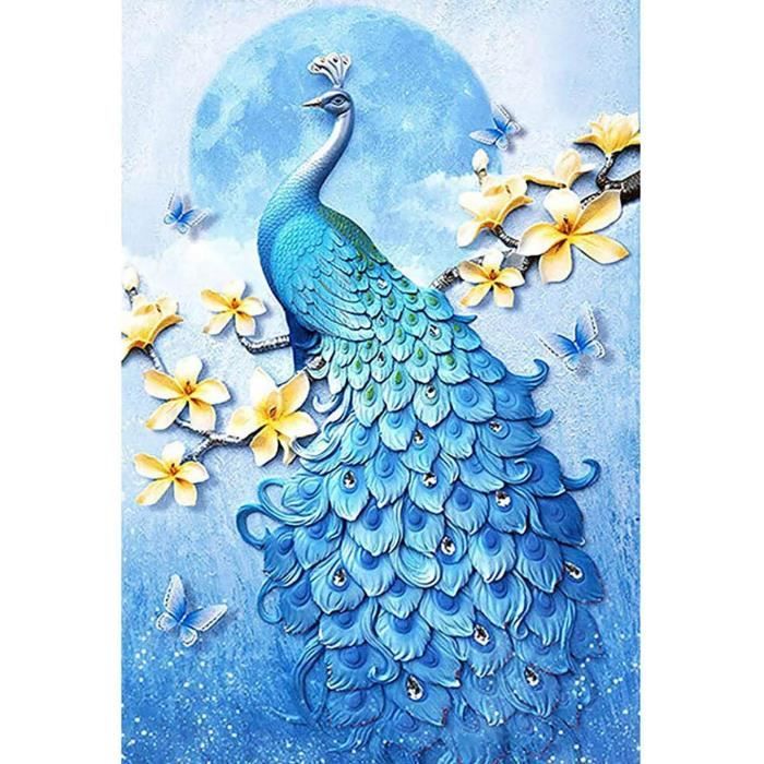 MEIYUDA Encadré Peinture Par Numero Adulte Oiseaux, Fleurs DIY Peinture Acrylique Pour Adultes Débutants Facile Sur Toile Avec Peintures Et Pinceaux Decoration Maison Cadeau 40x30cm