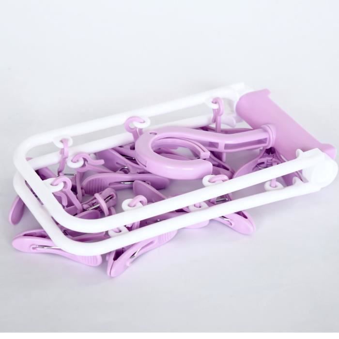 cintre de sous-vêtements pince à linge cintre séchoir clip rack séchage meuble violet nordique