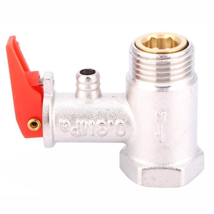 Soupape De Sécurité Laiton 1,27 Cm (1/2") Pour Chauffe-eau Solaire - Interrupteur Décharge, Pression 5 Bar, Doré - Intérieur/Extérieur