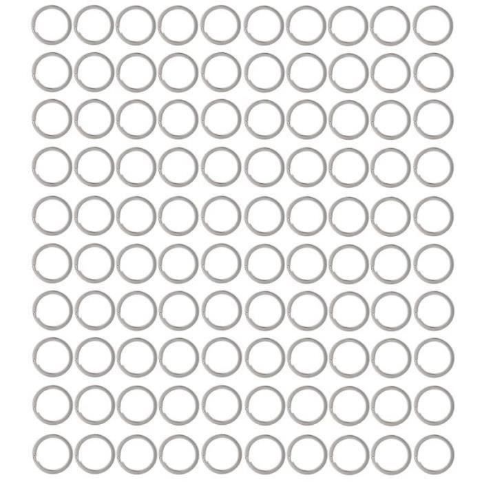 2 Porte-clés Plats En Acier Inoxydable Argenté - Fendus, Anneau Détachable, Diamètre 30 Mm