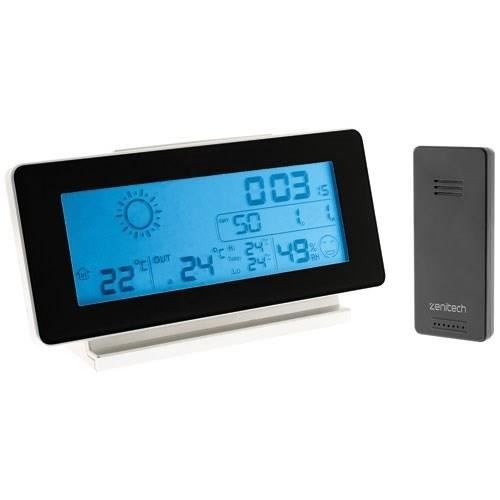Zenitech Station météo noir et blanc avec capteur sans fil (IP44)