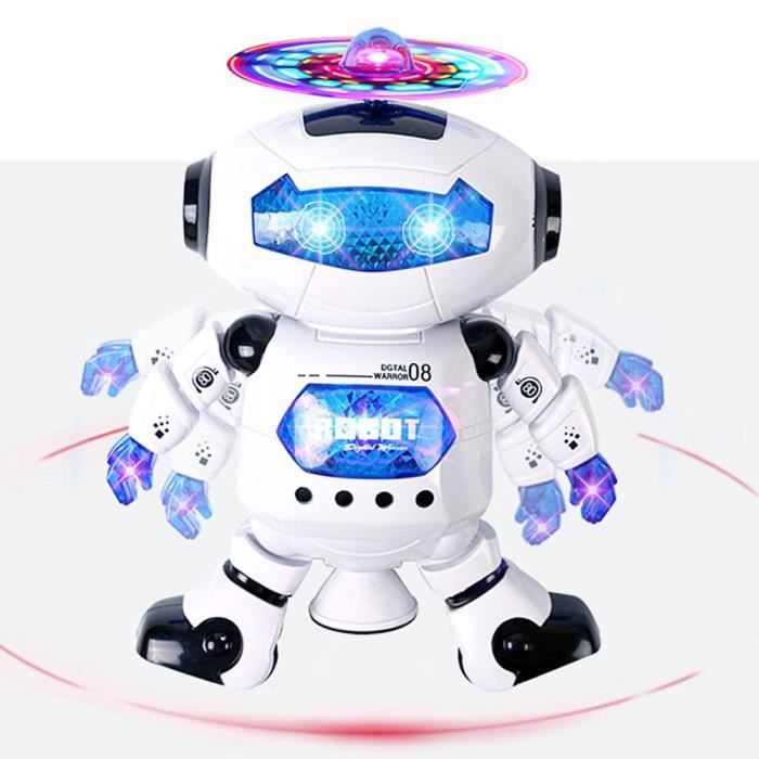 Jouet Robot électrique Humanoïde Dansant Lumineux 360 °rotation