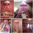 COSTWAY Moustiquaire de Lit Baldaquin Ciel de Bébé Lit Fille Princesse en Polyester en Couleur Rose (Hauteur 210 cm)-1