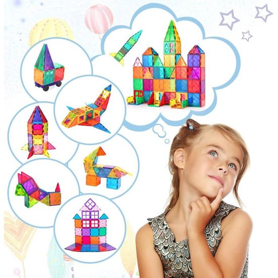 Blocs De Construction Magnétiques Cotepi 70 Pièces - Jeu Éducatif 3D Pour Enfants 2-8 Ans