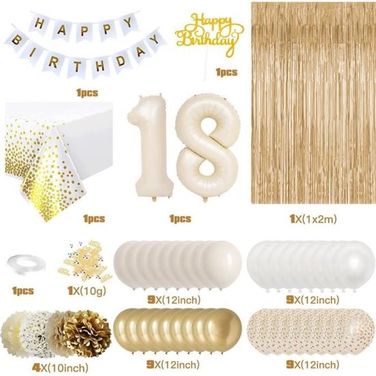 Decoration Anniversaire 18 Ans Femme, APERIL Anniversaire Décorations