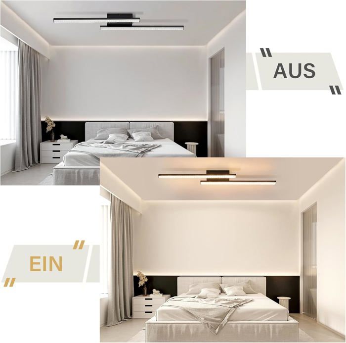 Cbjktx led plafondlamp woonkamer plafondlamp - 3000 k 24 w zwart warm wit woonkamerlamp moderne decoratieve slaapkamerlamp vo aanbieding bij Amazon
