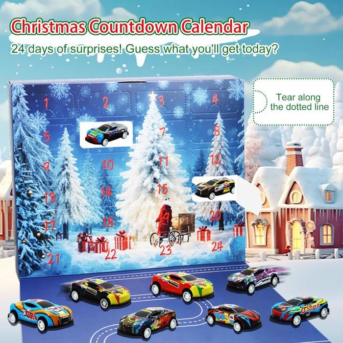 Coffret Cadeau - Calendrier De L'Avent Voiture - 24Pcs Jouets