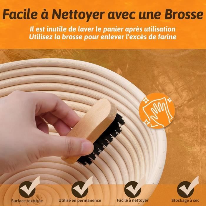 Lot De 2 Bannetons à Pain Ronds 25 Cm Avec Doublure Lin – Pour Fermentation Pâte, Neufs