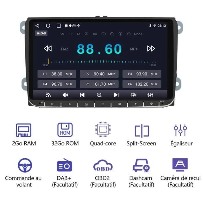 Autoradio Android 10.0 pour VW Polo MK3 MK4 MK5 Golf 4, Radio à écran  Tactile de 7 Pouces avec FM RDS-WiFi-SWC-Mains Libres A120 - Cdiscount Auto