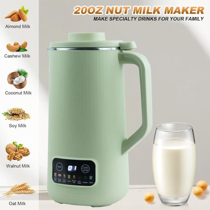 Machine à Lait Végétaux 8-en-1 | 800W 1200ml | Sans Trempage | Fonction Auto-nettoyage | Pour Noix, Soja, Avoine
