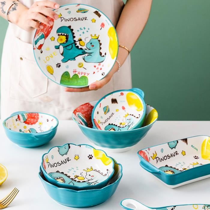 BOL,Noodle bowl--Ensemble de vaisselle pour enfants, bol à salade en  céramique, assiette à soupe, Pot à lait petit déjeuner, plateau - Cdiscount  Puériculture & Eveil bébé
