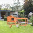 Cage Clapier lapin Extérieur en bois de pin haute qualité pour lapins 156 x 52 x 68 cm Villa Lapin-2