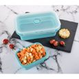4pcs Boîtes de Conservation en silicone pliable Alimentaires Rétractable Déjeuner Bento Box,Four à micro-ondes, réfrigérateur (vert-2